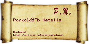 Porkoláb Metella névjegykártya